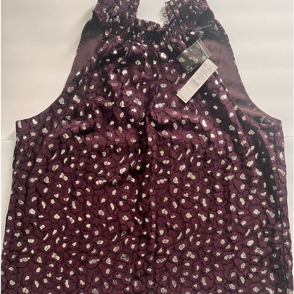 Metallic animal print halter top